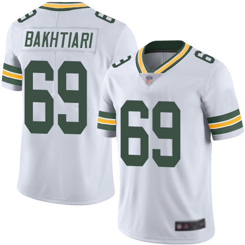 Green Bay Packers Limited White Men #69 Bakhtiari David Road Jersey Nike NFL Vapor Untouchable